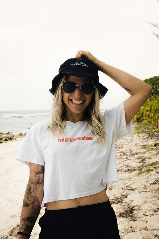 Hot Girls Love Whales Crop Tee (RED font)