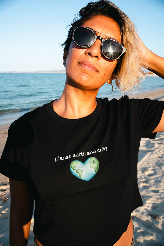 Planet Earth and Chill? Crop Tee