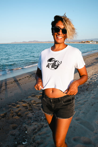 Goth Orca Baddie Crop Tee