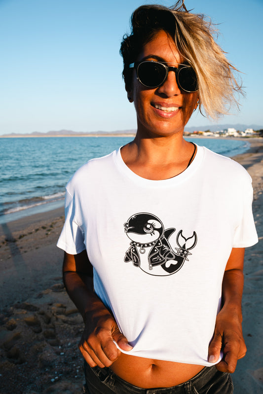 Goth Orca Baddie Crop Tee