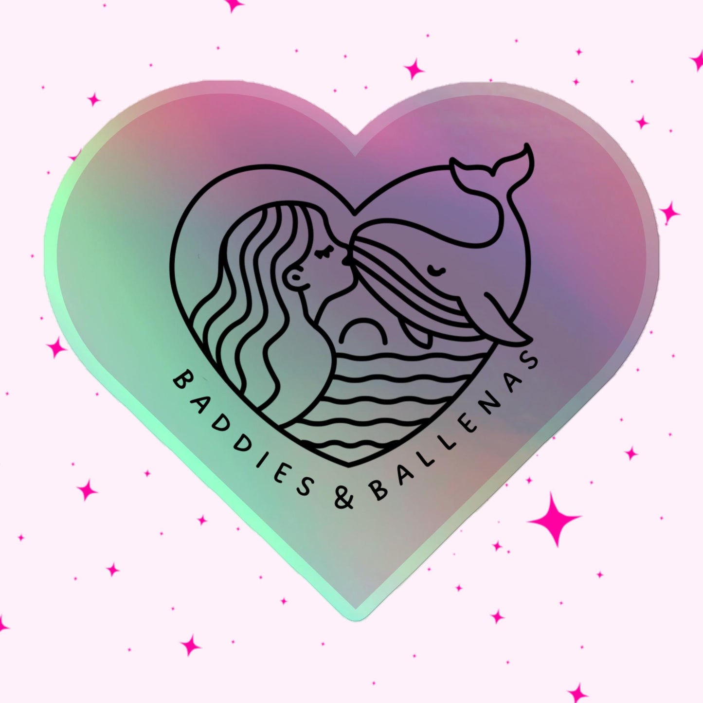 Baddies & Ballenas Logo Sticker - Heart